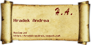 Hradek Andrea névjegykártya